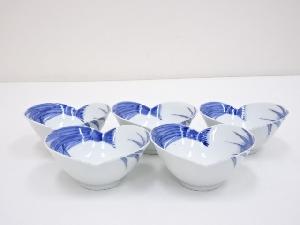 染付稲束文向付5客